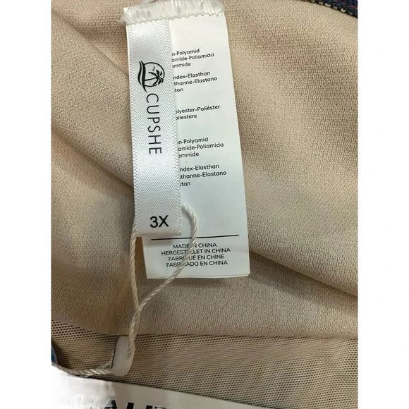 Cupshe Women's Blue & Red Banded High Waist Bikini Bottom Plus Size 3X - Picture 6 of 8